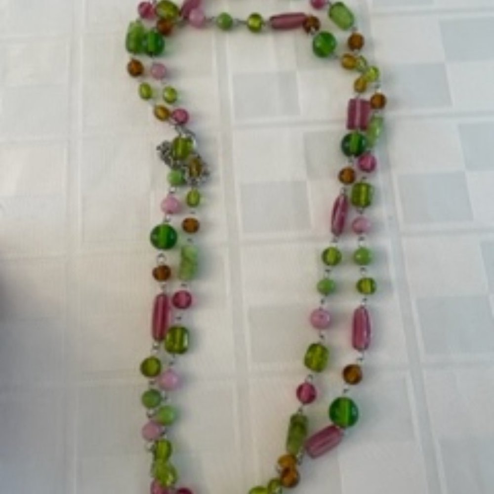 Long, beaded necklace